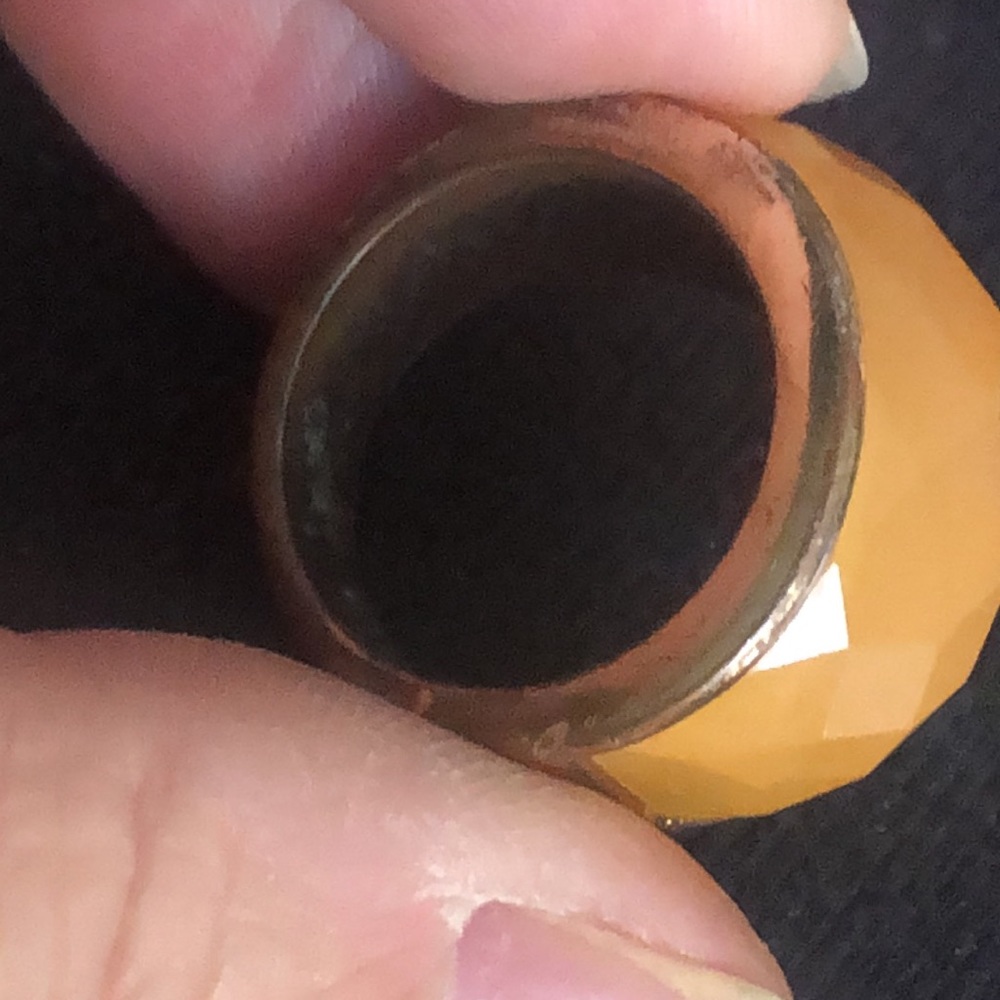 Vintage peach faceted stone ring - Picture 3 of 6